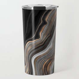 Elegant black marble with gold and copper veins Travel Mug