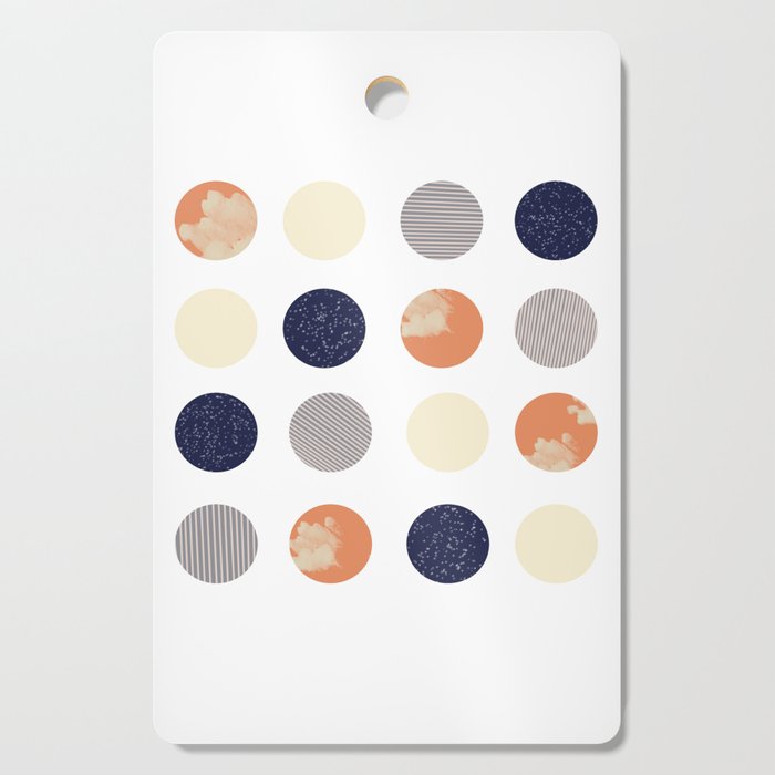Modern dots, cloud polka, orange print Art Print Cutting Board