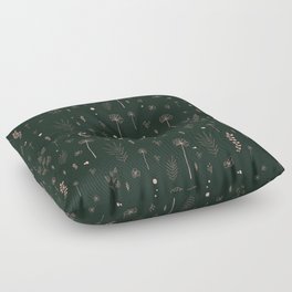 Wild botanical pattern Dark Green Edition Floor Pillow