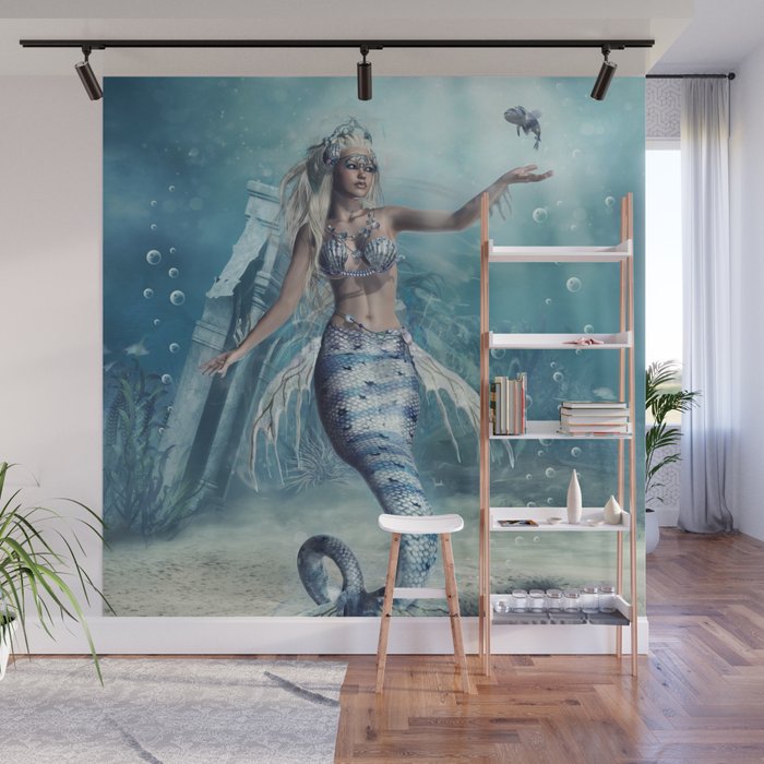 Fantasy Mermaid Wall Mural By Fantasyartdesigns Society6