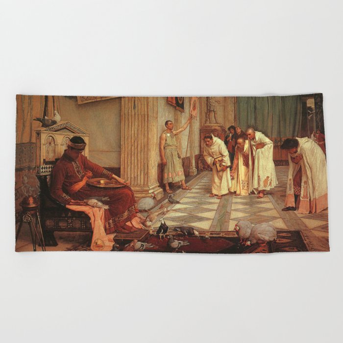  Commodus Aurelius of  Rome Roman Imperator vintage painting Beach Towel