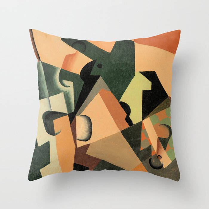 Glass and Checkerboard Multicolor Abstract Throw Pillow