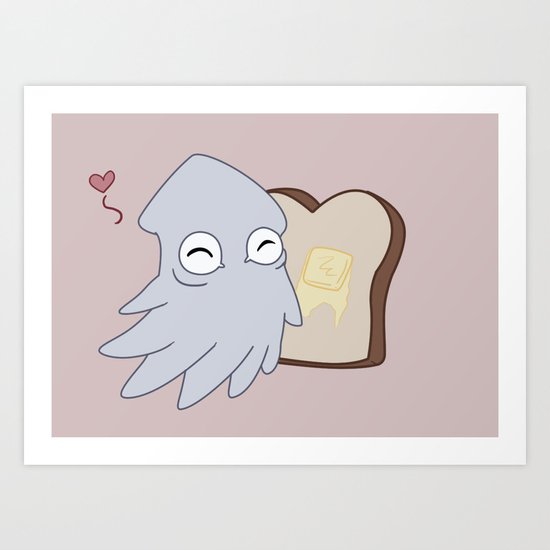 Kraken Toast Art Print