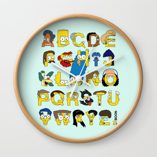 Simpsons Alphabet Wall Clock