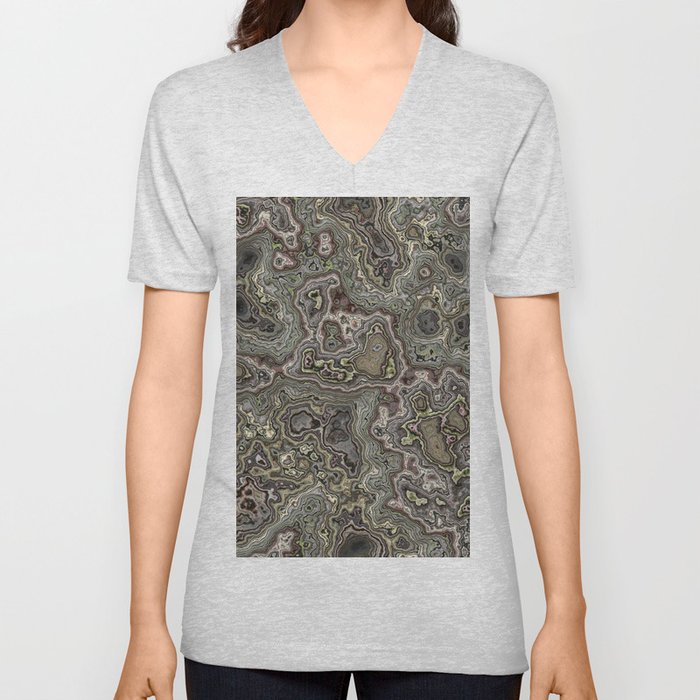 Marble relief V Neck T Shirt