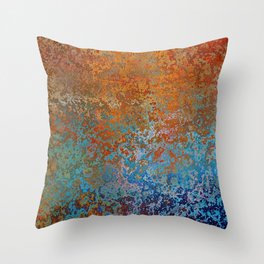 Vintage Rust, Terracotta and Blue Throw Pillow