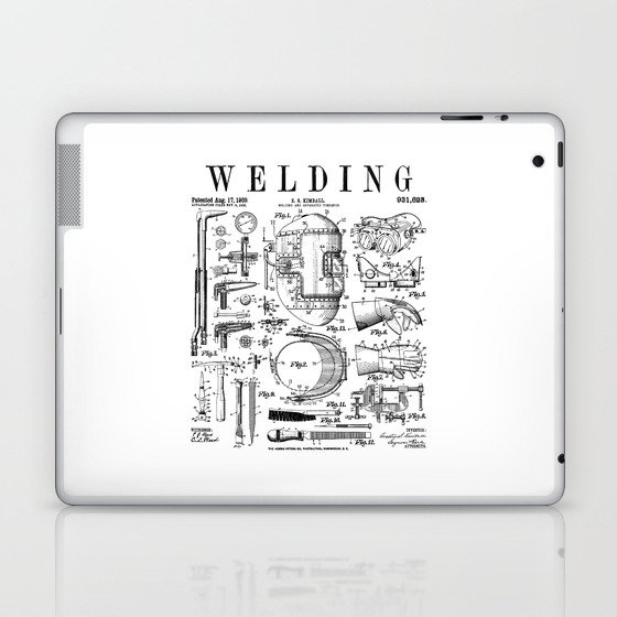 Welder Welding Mask Torch And Tools Vintage Patent Print Laptop & iPad Skin