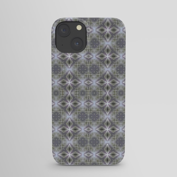 Budding Greens of Spring Subdued Symmetrical Geometric Pattern iPhone Case