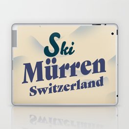 Murren Switzerland vintage style ski poster. Laptop Skin