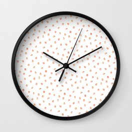 Sweet Peach Polka Dot, White Wall Clock