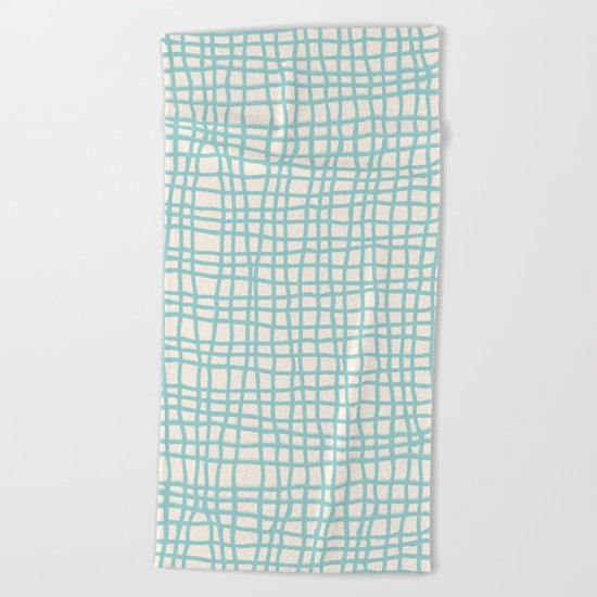 Blue Scribbles Pattern 06 Beach Towel