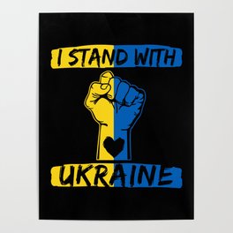 Peace for ukraine I stand with ukraine fist Poster