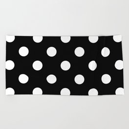 white polka dots design Beach Towel