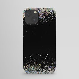 Black Holographic Glitter Pretty Glam Elegant Sparkling iPhone Case