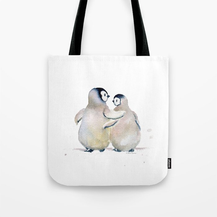 Two Little Penguins Tote Bag