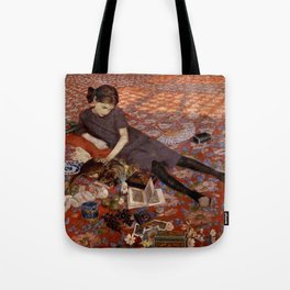 Girl on a red carpet painting Tote Bag