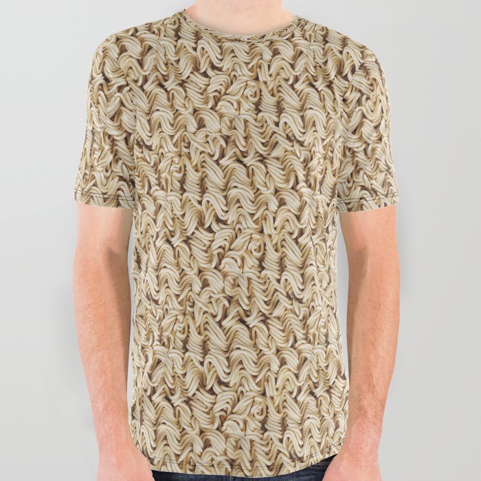 Instant Ramen Noodle Pattern All Over Graphic Tee