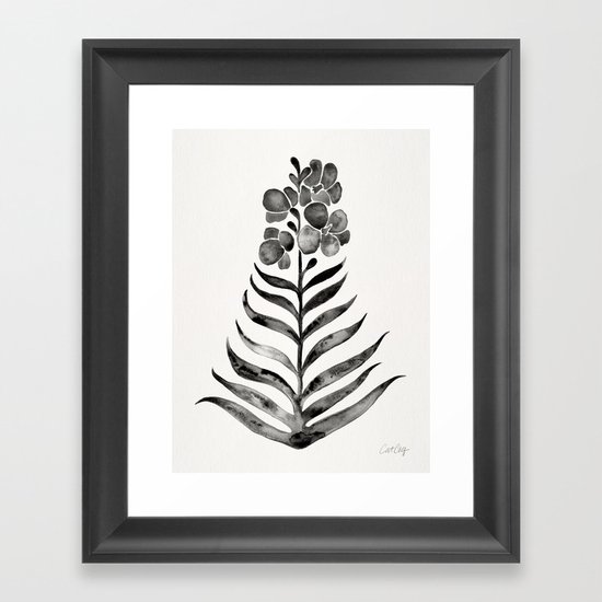 Blooming Black Orchid Framed Art Print