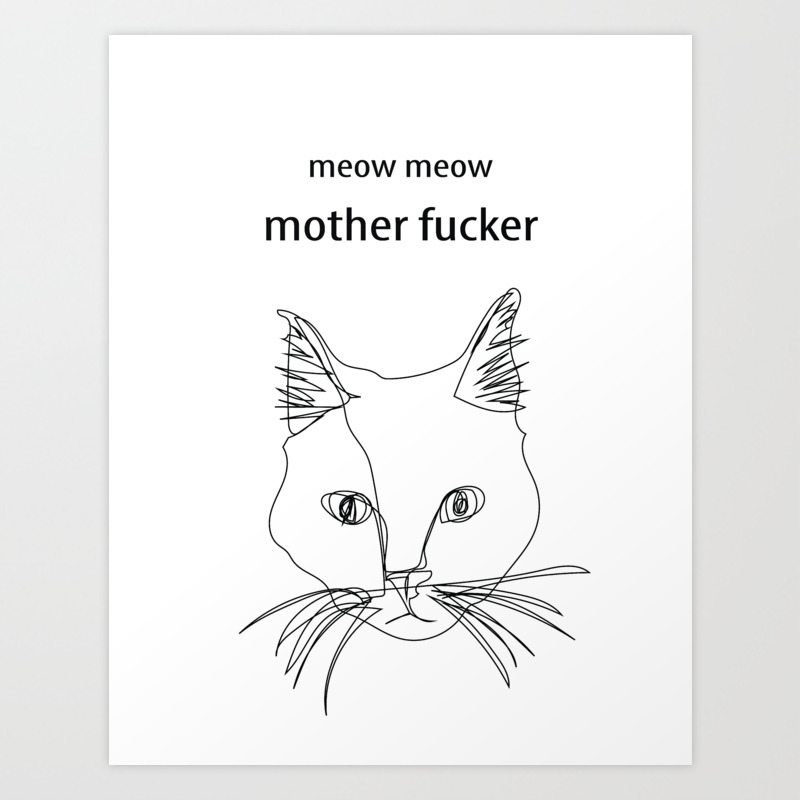 Cat Face Line Drawing Art Print By Chelseymuttz Society6