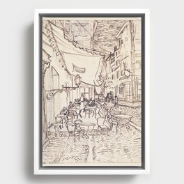 Cafe Terrace at Night (preliminary sketch) Framed Canvas