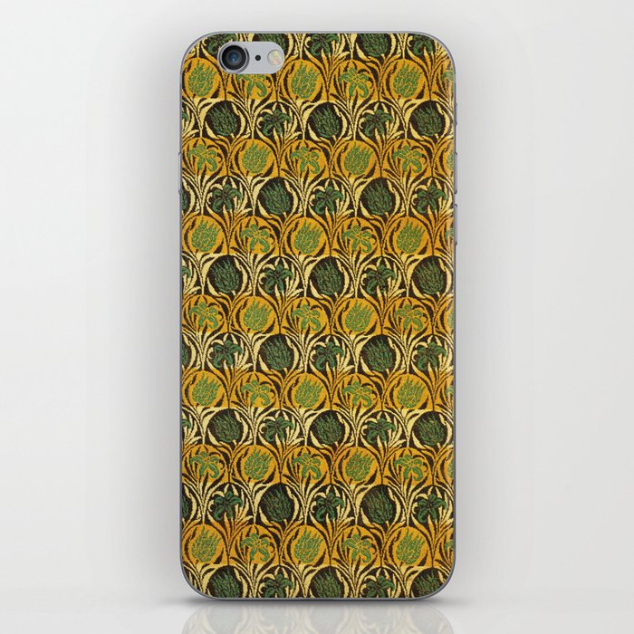 William Morris Victorian textile ferns and calla lilies pattern 19th century fabric floral design iPhone Skin