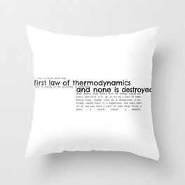 First Law of Thermodynamics Throw Pillow