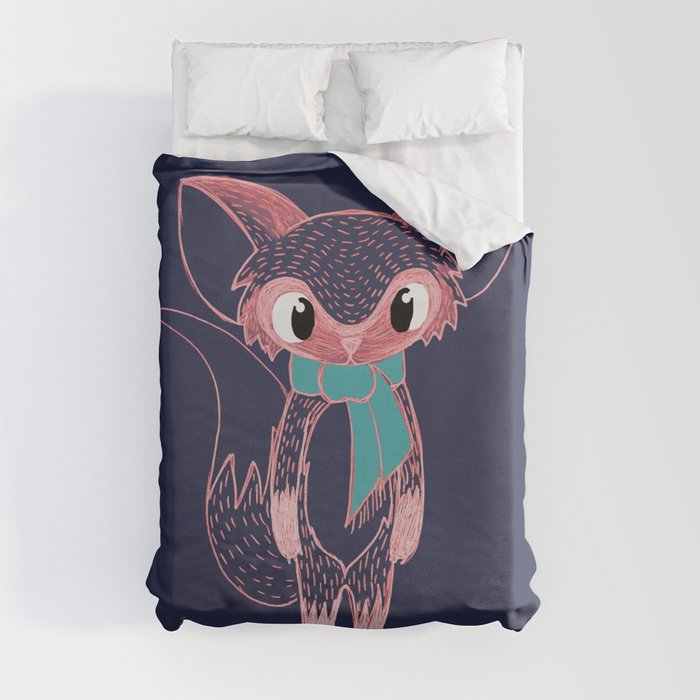 The Fox in the Snow Duvet Cover