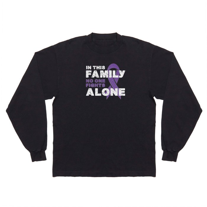 Fights Alone November Purple Pancreatic Cancer Long Sleeve T Shirt