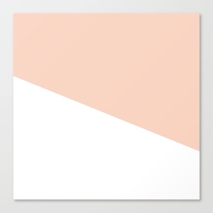 Geometric Blush Pink + White Canvas Print