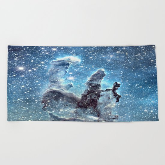 Pillars of Creation Blue Beach Towel