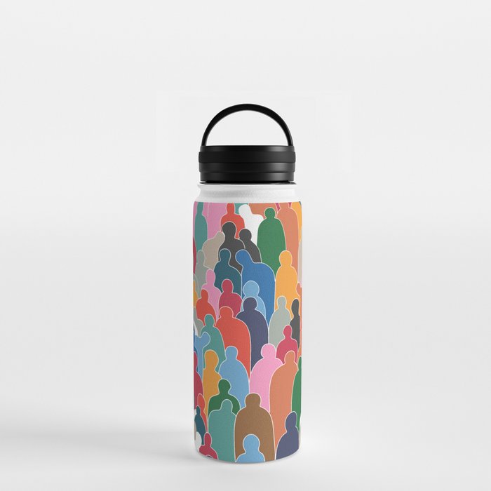 Abstract Colorful People Water Bottle