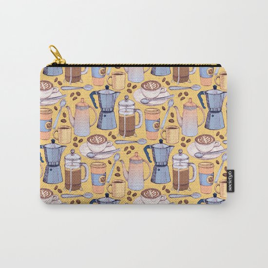 Coffee Love on Yellow Carry-All Pouch