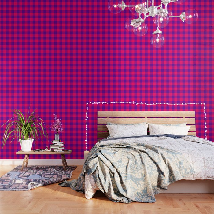 Modern Bright Pink And Purple Gingham Plaid Wallpaper By Annaleeblysse Society6 Modern wallpaper patterns and colors, interior design in eco style modern floral wallpaper patterns and designer fabrics. society6