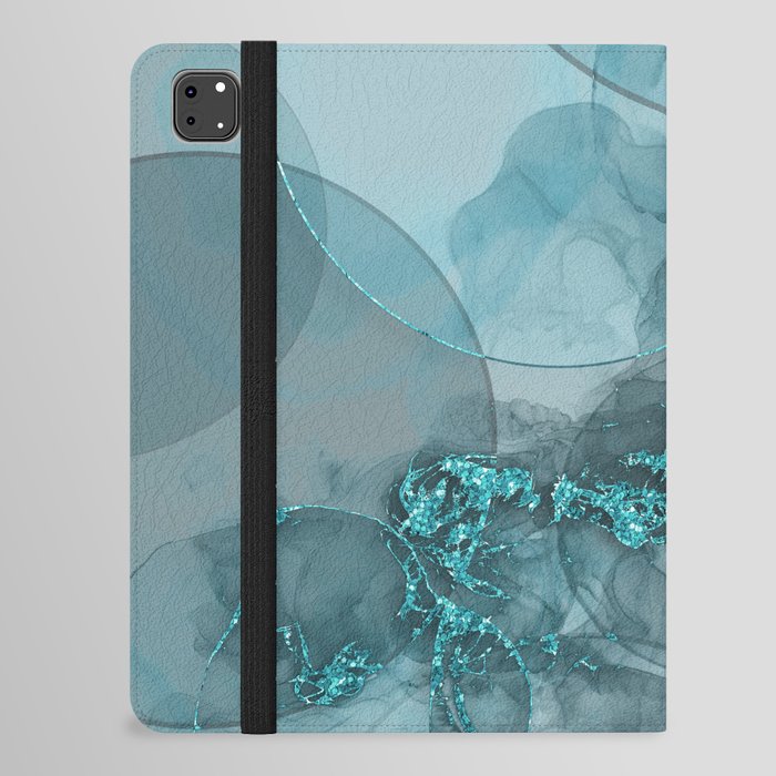 Luxury Ink Marble Painting With Circles iPad Folio Case