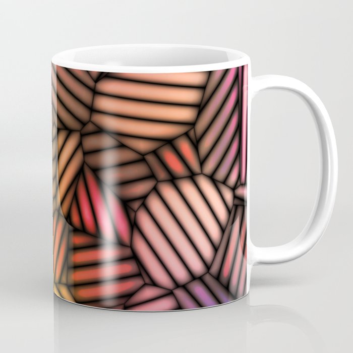 Colourful Vintage Retro Leaves Pattern Coffee Mug