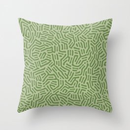 Army Green Abstract Line Shapes Throw Pillow