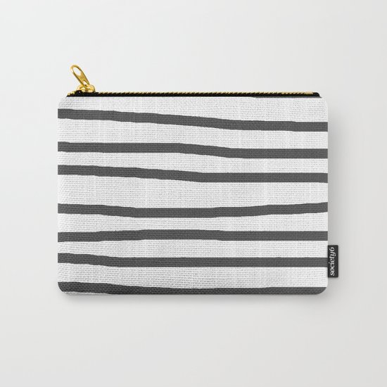 Simply Drawn Stripes in Simply Gray Carry-All Pouch