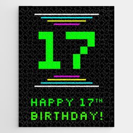[ Thumbnail: 17th Birthday - Nerdy Geeky Pixelated 8-Bit Computing Graphics Inspired Look Jigsaw Puzzle ]