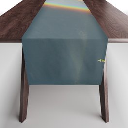 a rainbow in the Rocky Mountains Table Runner