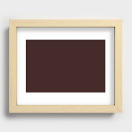Dark Red Brown Solid Color Seal Brown Popular Hue Patternless Shades of Black Collection Hex #321414 Recessed Framed Print