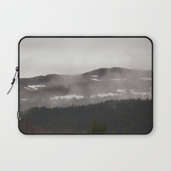 Scottish Highlands Misty Snow Mountain Laptop Sleeve