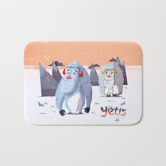 :::Happy Yetis::: Bath Mat