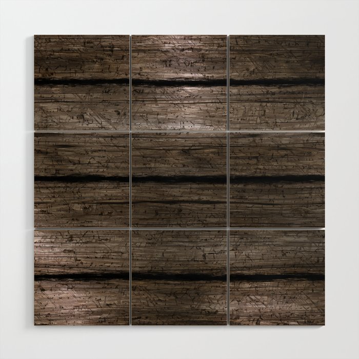 Brown textured wooden surface Wood Wall Art