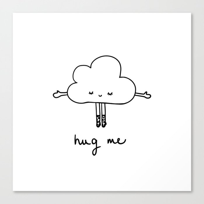 Cute cloud hug me Canvas Print
