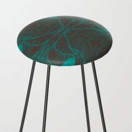 Reflection in turquoise Counter Stool
