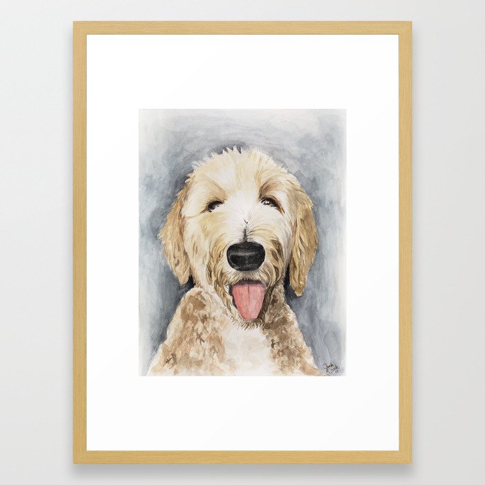 Goldendoodle Watercolor Framed Art Print By Joshcreek Society6