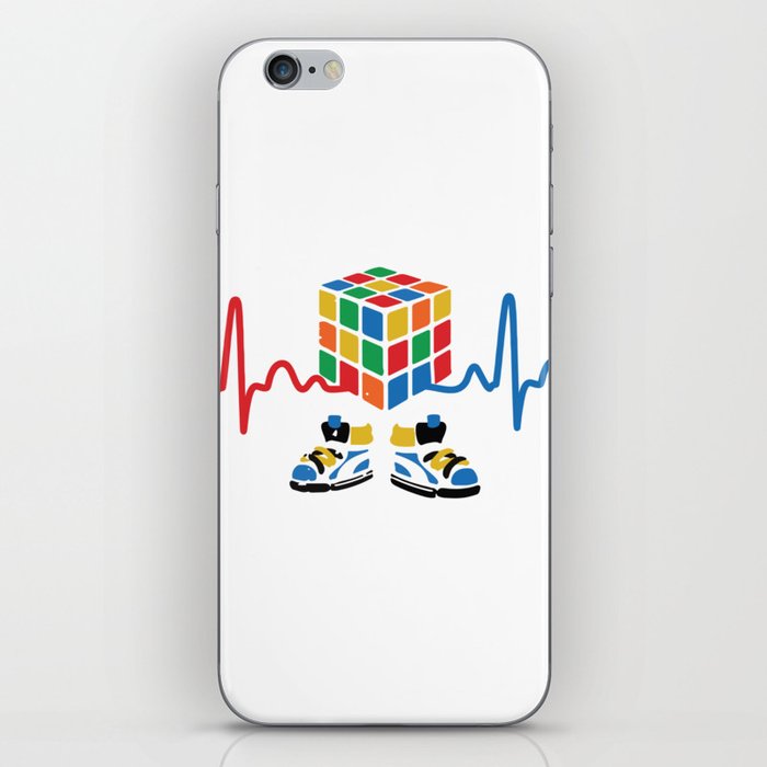 Heartbeat rubik cube / cube lover / cube game iPhone Skin
