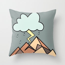 Geo Mountain Storm Throw Pillow