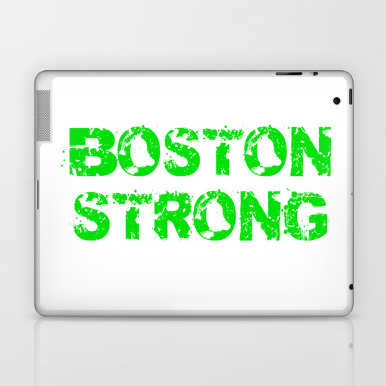 Support Boston Strong Green Grunge Laptop Ipad Skin By Logicaltoad Society6