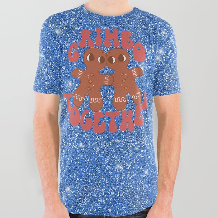 Crimbo Together Gingerbread Men All Over Graphic Tee